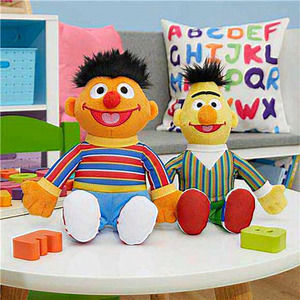 Sesame Street Friends Bert and Ernie 8-inch 2-Piece Plush Stuffed Animals Set‎
